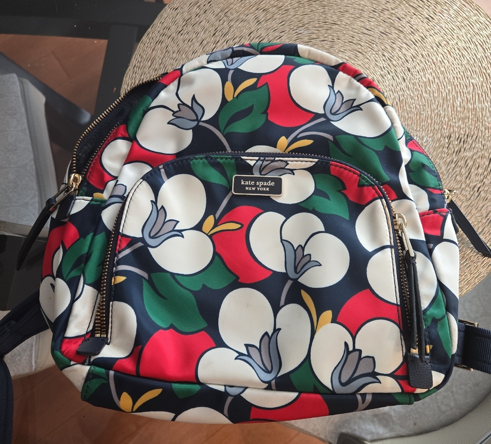 kate spade Floral Print Backpack - Navy, Red, White, Green